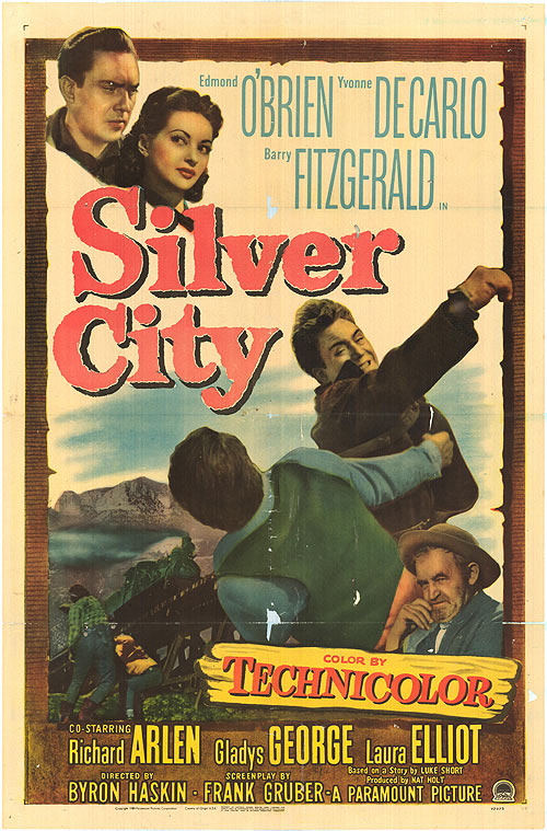 Edmond O'Brien در صحنه فیلم سینمایی Silver City به همراه Yvonne De Carlo و Barry Fitzgerald
