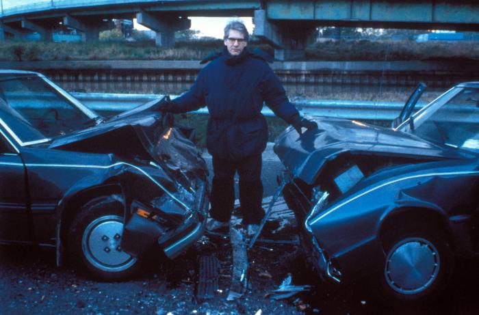 David Cronenberg در صحنه فیلم سینمایی تصادف