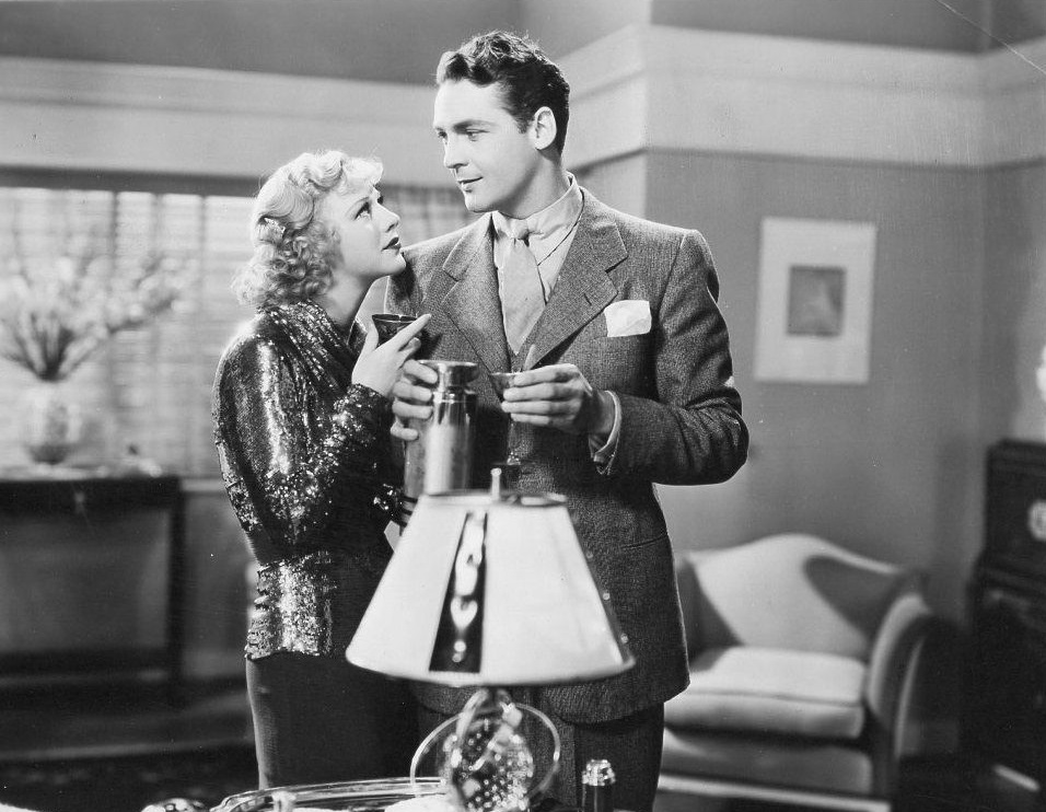 Ginger Rogers در صحنه فیلم سینمایی Change of Heart به همراه چارلز فارل