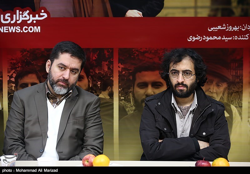 بهروز شعیبی در نشست خبری سریال تلویزیونی پرده‌نشین به همراه سید محمود رضوی