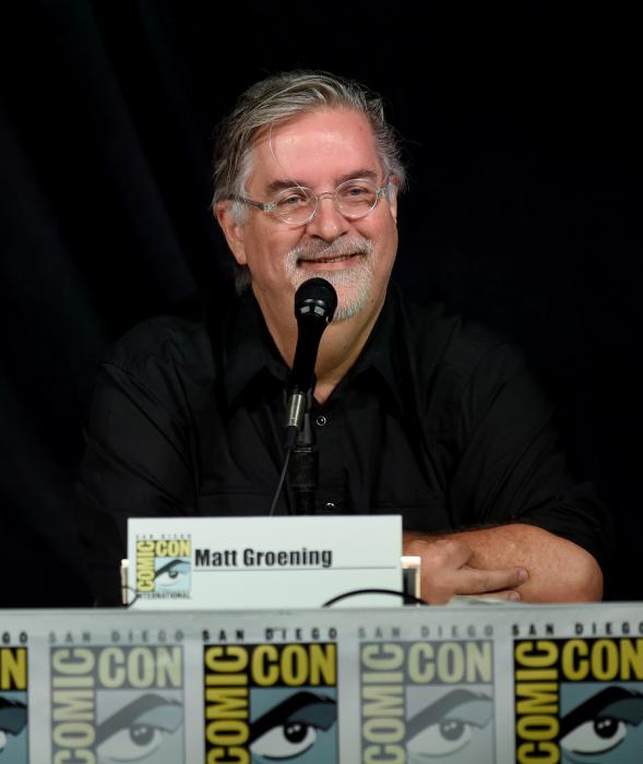 Matt Groening در صحنه سریال تلویزیونی سیمپسون ها