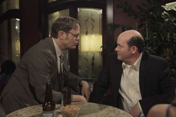 David Koechner در صحنه سریال تلویزیونی اداره به همراه رین ویلسون