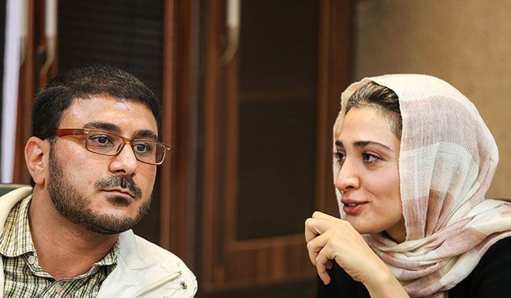 مینا ساداتی در نشست خبری سریال تلویزیونی تنهایی لیلا به همراه محمدرضا شفیعی