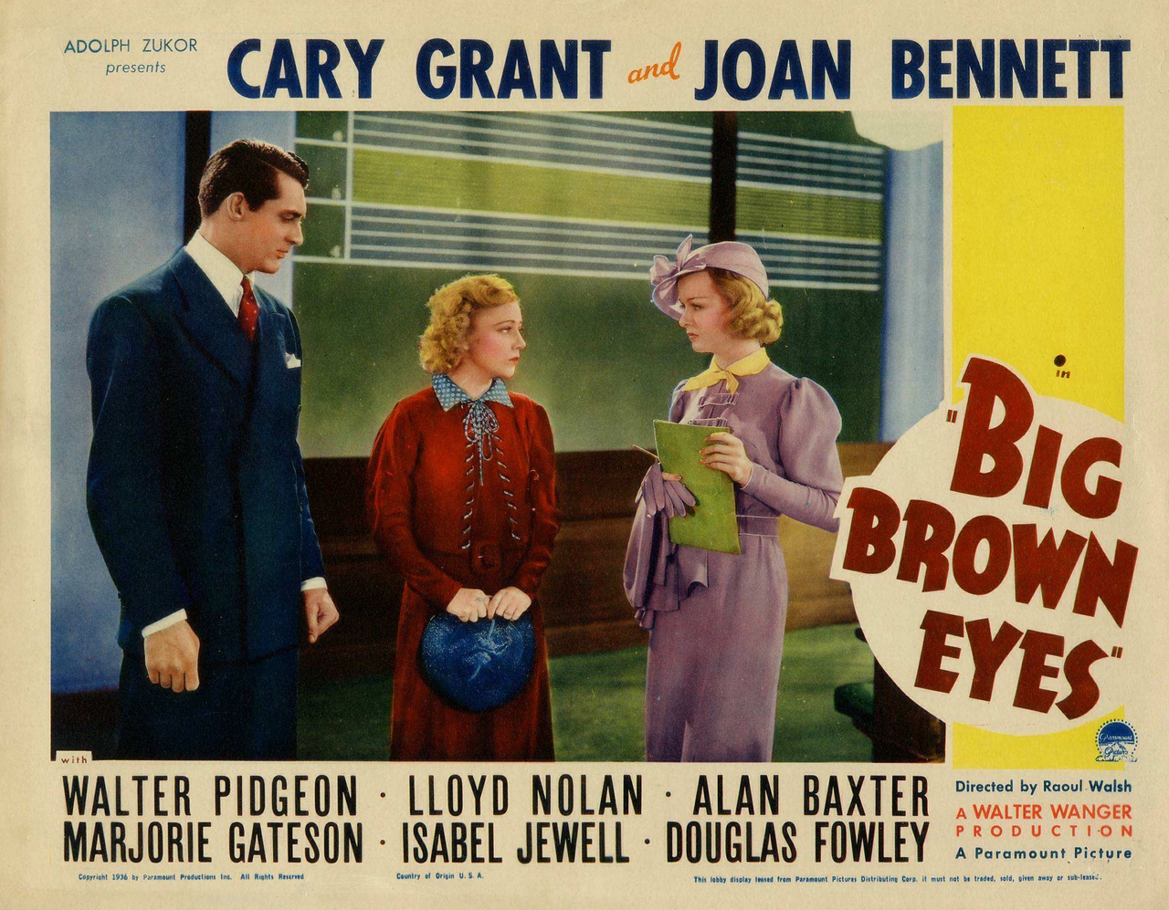 Joan Bennett در صحنه فیلم سینمایی Big Brown Eyes به همراه Isabel Jewell و کری گرانت