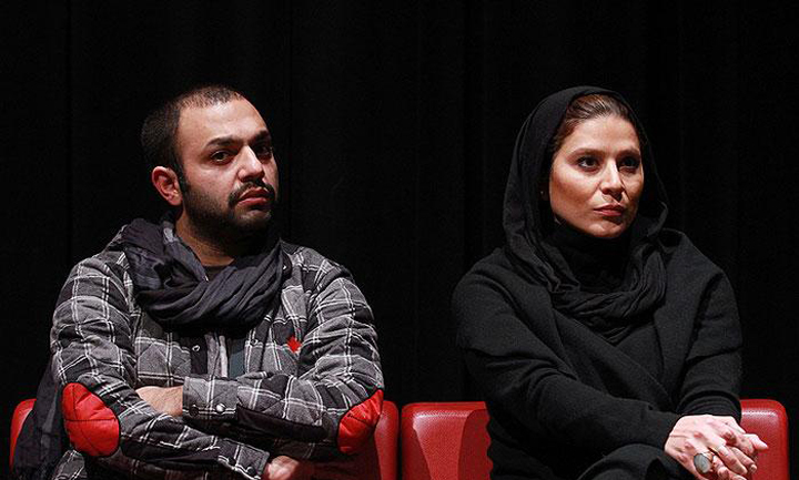 سحر دولتشاهی در نشست خبری فیلم سینمایی آسمان زرد کم عمق به همراه صابر ابر