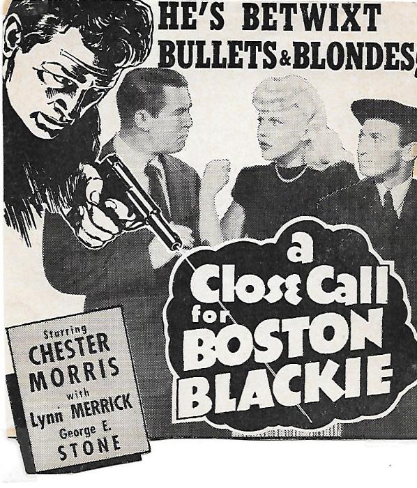 Claire Carleton در صحنه فیلم سینمایی A Close Call for Boston Blackie به همراه Chester Morris و جورج استون