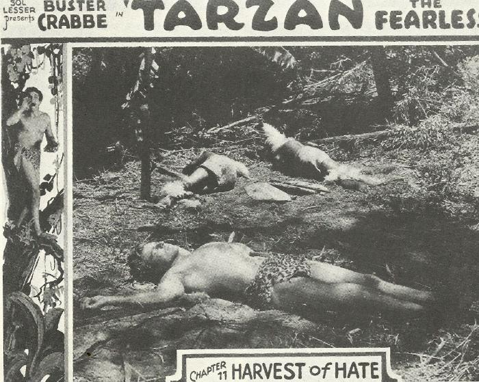 Buster Crabbe در صحنه فیلم سینمایی Tarzan the Fearless