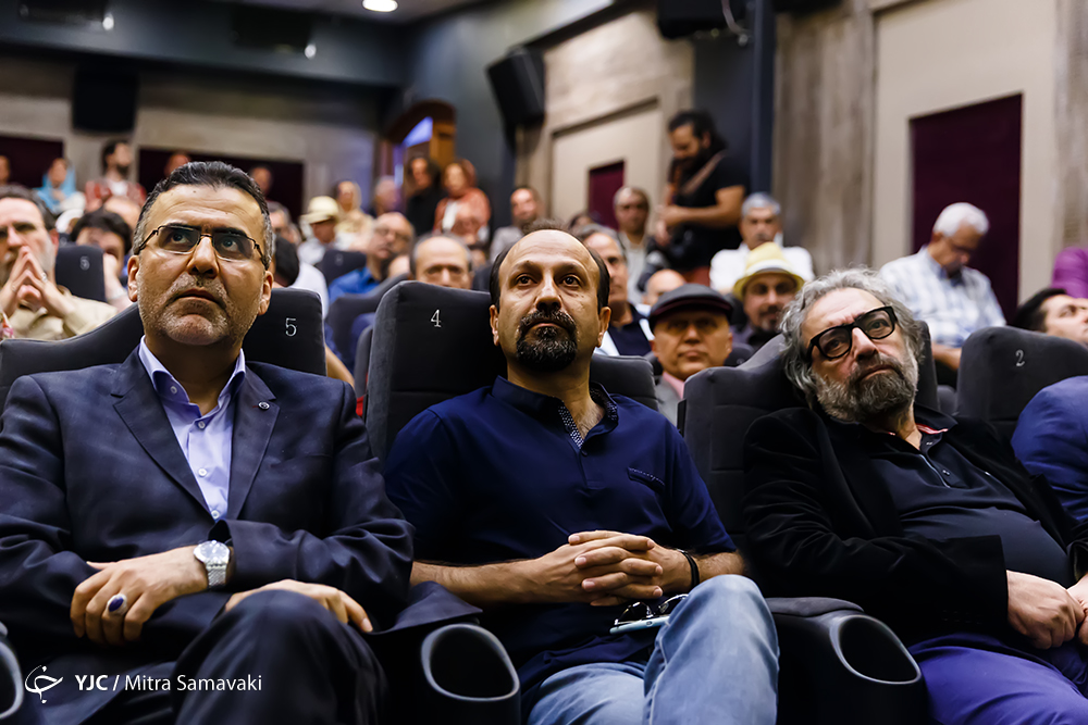 اصغر فرهادی در نشست خبری فیلم سینمایی فروشنده به همراه مسعود کیمیایی