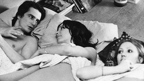 Jean Eustache در صحنه فیلم سینمایی The Mother and the Whore به همراه Bernadette Lafont، Jean-Pierre Léaud و Françoise Lebrun