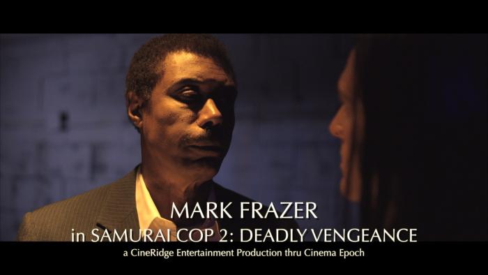 Mark Frazer در صحنه فیلم سینمایی Samurai Cop 2: Deadly Vengeance