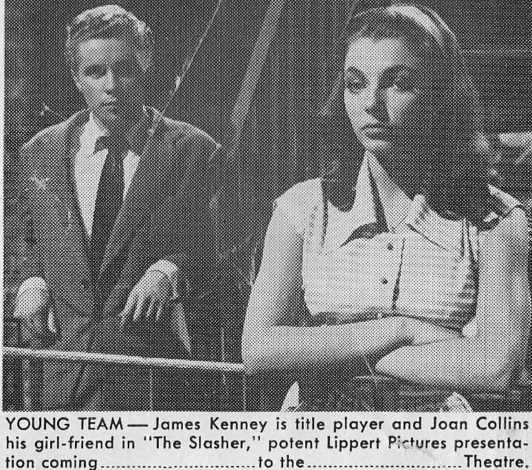 James Kenney در صحنه فیلم سینمایی The Slasher به همراه Joan Collins
