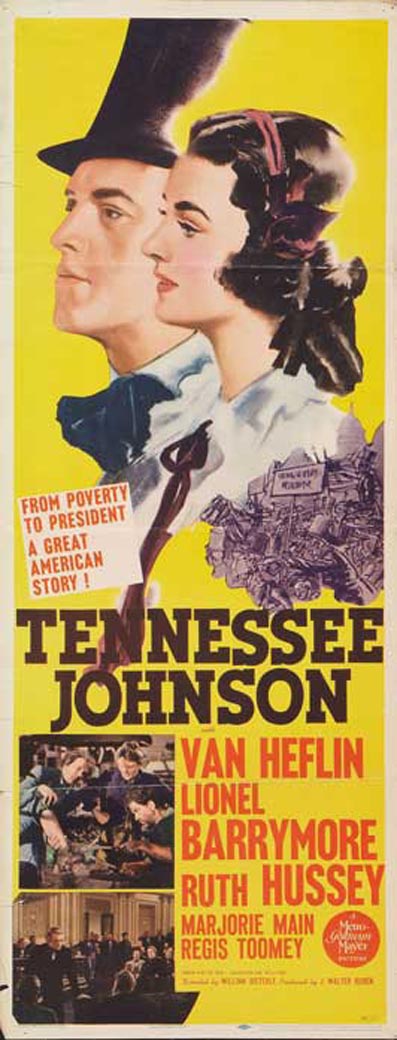 Van Heflin در صحنه فیلم سینمایی Tennessee Johnson به همراه Ruth Hussey، Marjorie Main و Regis Toomey