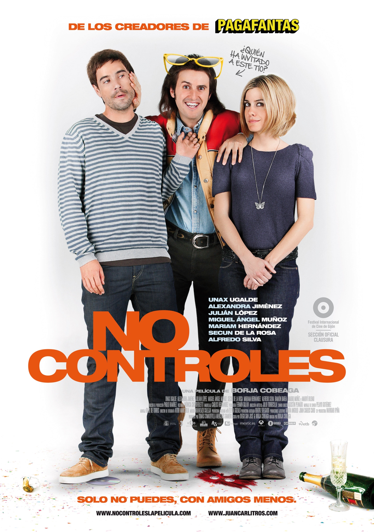 Alexandra Jiménez در صحنه فیلم سینمایی No controles به همراه Unax Ugalde و Julián López