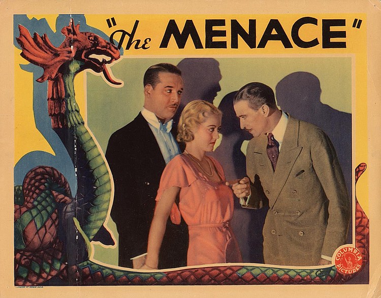 بت دیویس در صحنه فیلم سینمایی The Menace به همراه H.B. Warner و Walter Byron