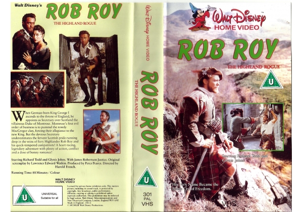 Richard Todd در صحنه فیلم سینمایی Rob Roy: The Highland Rogue به همراه Glynis Johns