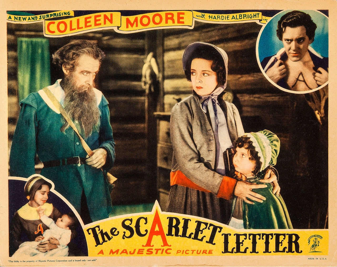 Cora Sue Collins در صحنه فیلم سینمایی The Scarlet Letter به همراه Colleen Moore، Hardie Albright و Henry B. Walthall