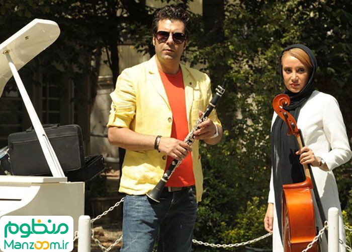 پیمان دارابی در صحنه فیلم سینمایی گروه آلما به همراه بهاره افشاری