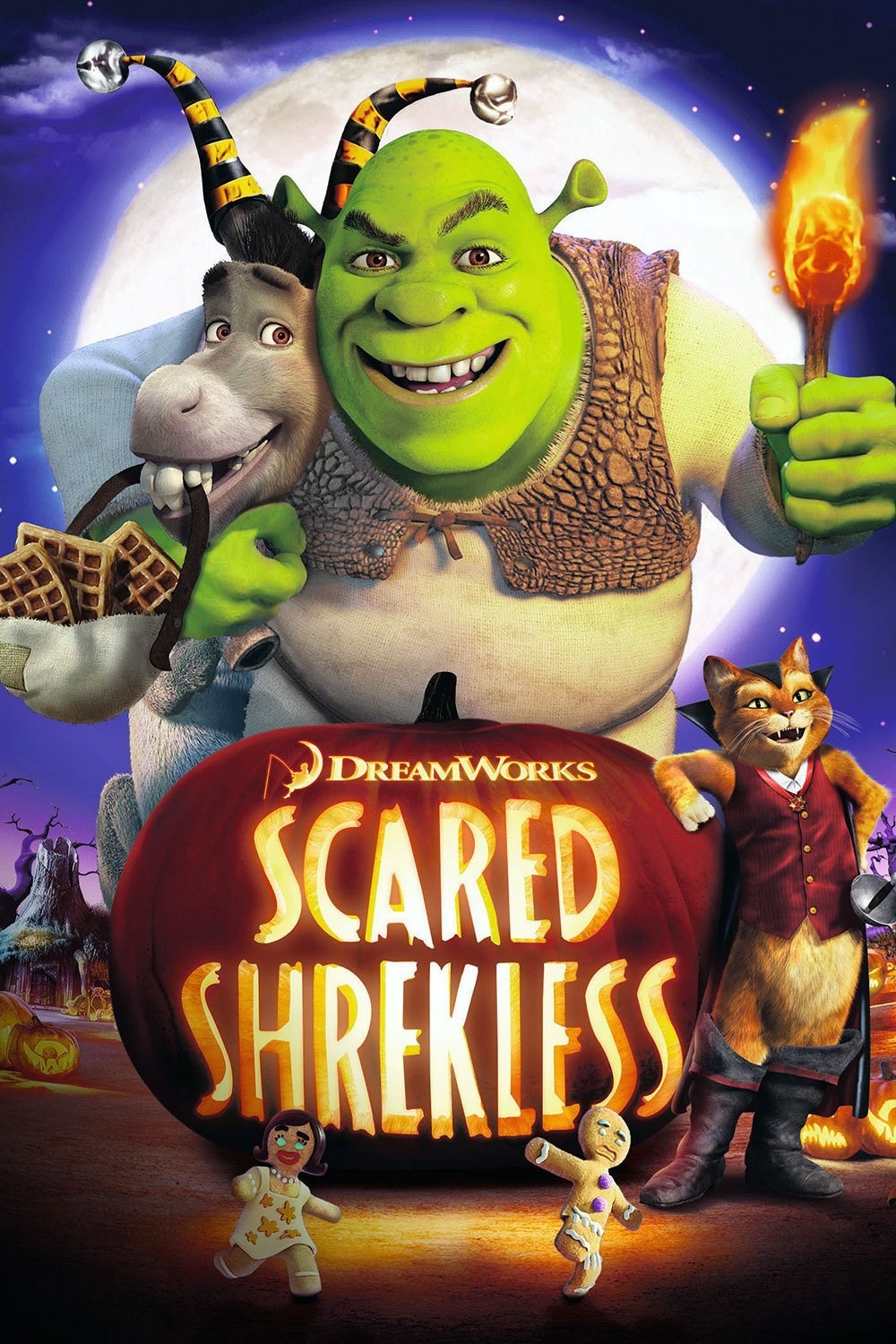 Dean Edwards در صحنه فیلم سینمایی Scared Shrekless به همراه آنتونیو باندراس، کریستین شال، Mike Myers و Conrad Vernon
