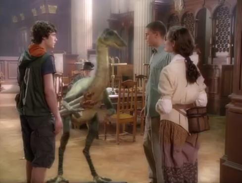 ونتورت میلر در صحنه سریال تلویزیونی Dinotopia به همراه Tyron Leitso