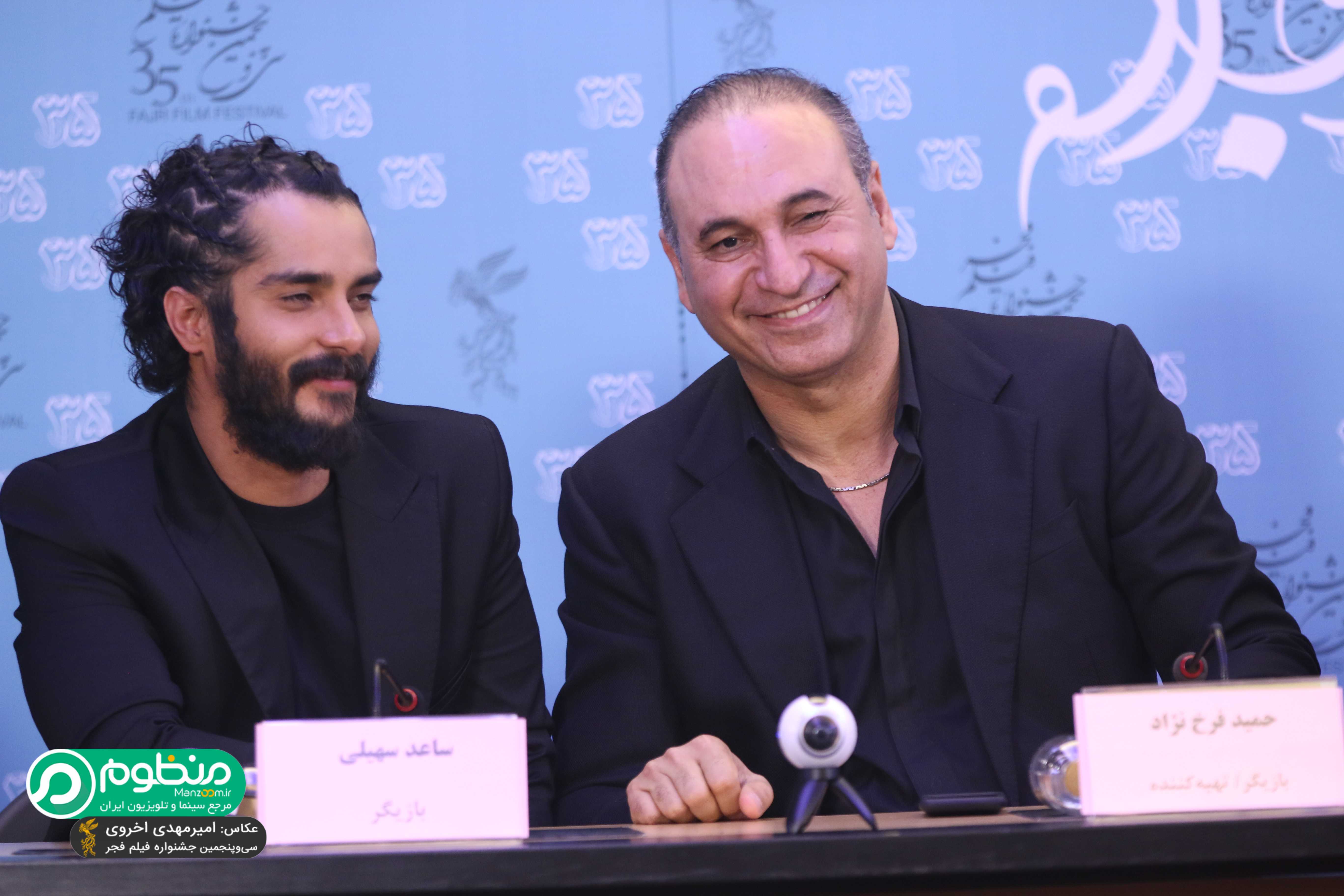 ساعد سهیلی در نشست خبری فیلم سینمایی گشت 2 به همراه حمید فرخ‌نژاد