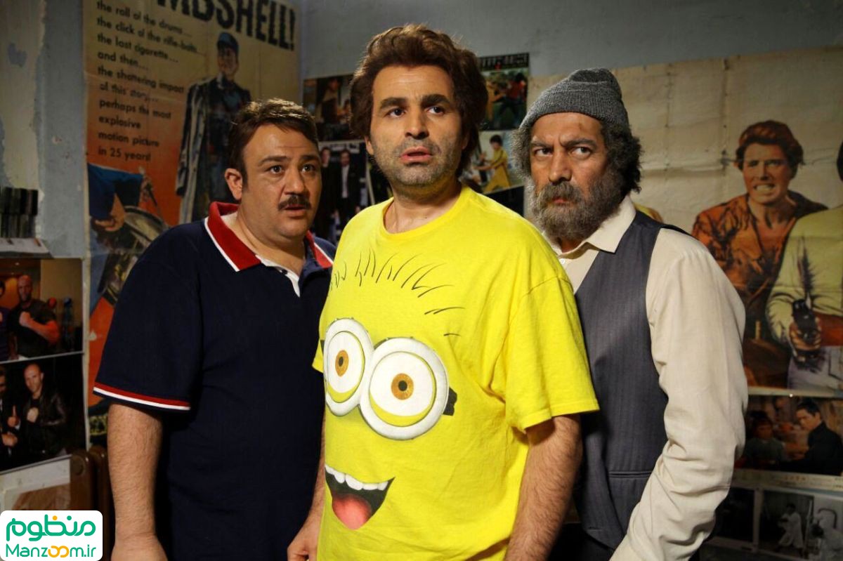 علی مسعودی در صحنه فیلم سینمایی ما خیلی باحالیم به همراه مجید صالحی و مهران غفوریان