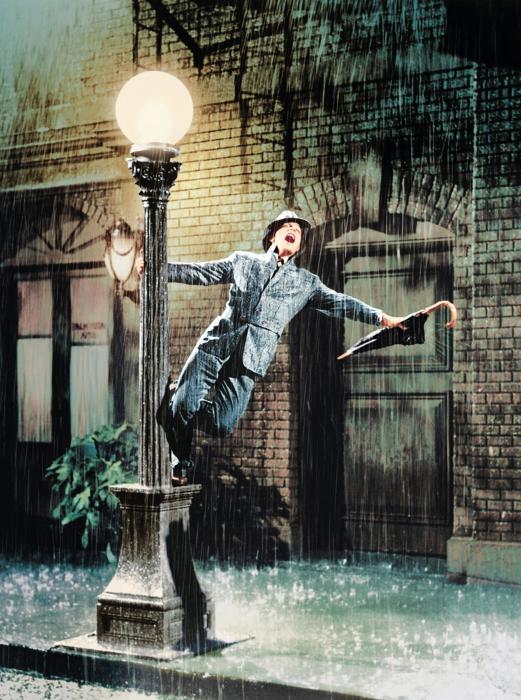 جین کلی در صحنه فیلم سینمایی آواز در باران