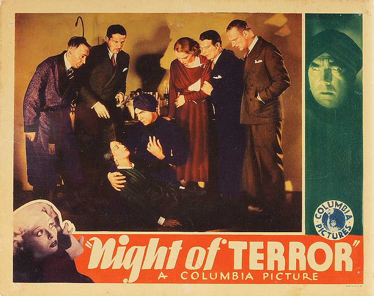 George Meeker در صحنه فیلم سینمایی Night of Terror به همراه Otto Hoffman، Tully Marshall، Wallace Ford، Mary Frey، Sally Blane، Bryant Washburn و Bela Lugosi