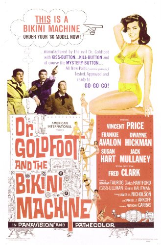 Frankie Avalon در صحنه فیلم سینمایی Dr. Goldfoot and the Bikini Machine به همراه Susan Hart، Dwayne Hickman و وینسنت پرایس