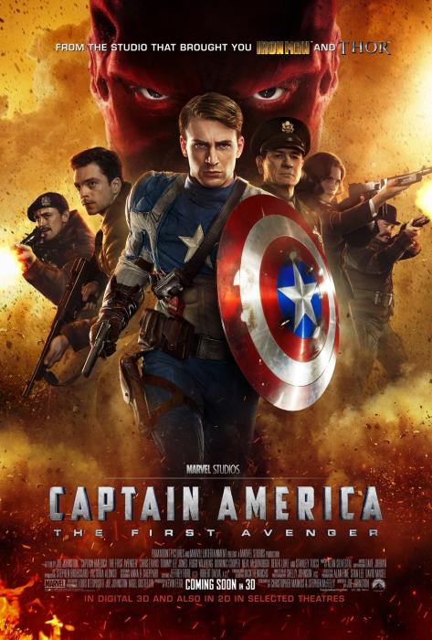سباستین استن در صحنه فیلم سینمایی کاپیتان آمریکا: نخستین انتقام جو به همراه کریس ایوانز، تامی لی جونز، هایلی اتول، Neal McDonough و JJ Feild