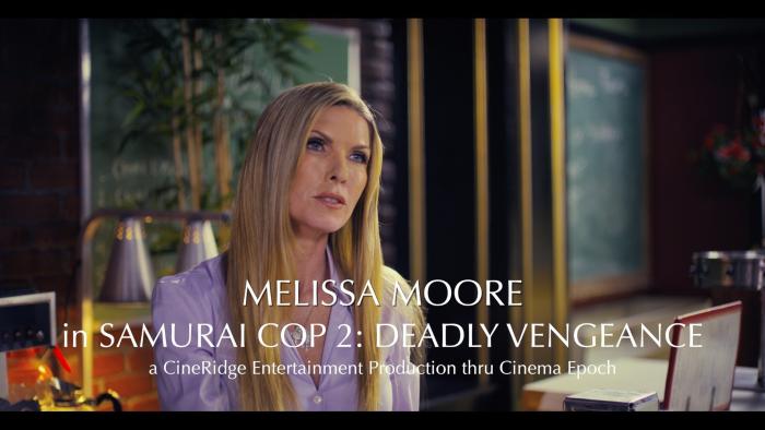 Melissa Moore در صحنه فیلم سینمایی Samurai Cop 2: Deadly Vengeance