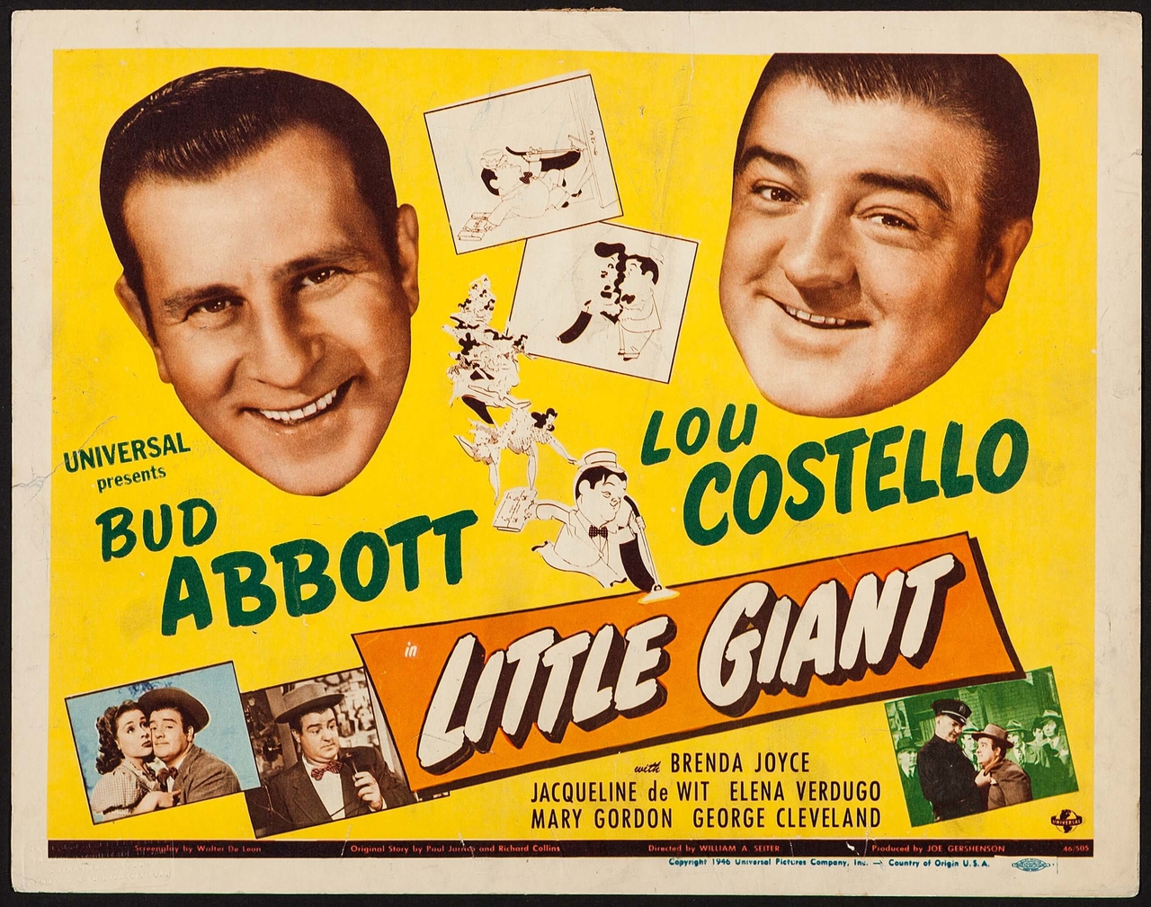 Bud Abbott در صحنه فیلم سینمایی Little Giant به همراه Lou Costello