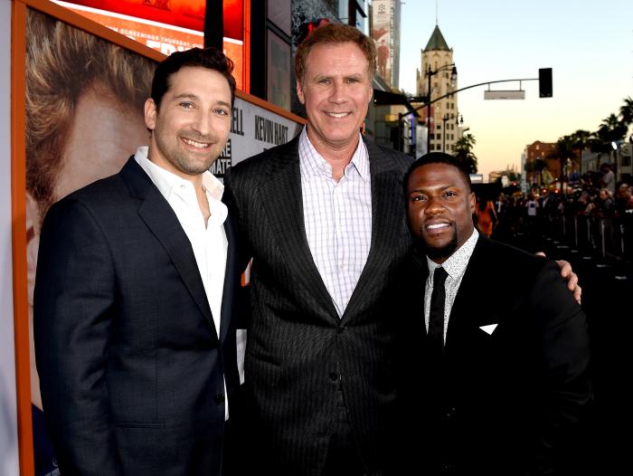 Etan Cohen در صحنه فیلم سینمایی سخت شدن به همراه ویل فرل و کوین هارت