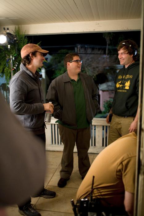 Mark Duplass در صحنه فیلم سینمایی Cyrus به همراه Jay Duplass و جونا هیِل