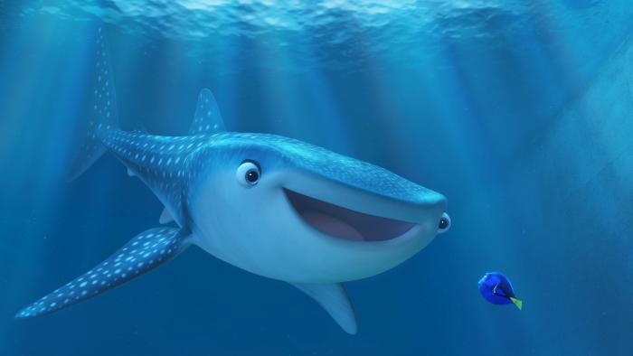 کیتلین اولسون در صحنه فیلم سینمایی Finding Dory به همراه الن دی جنرس