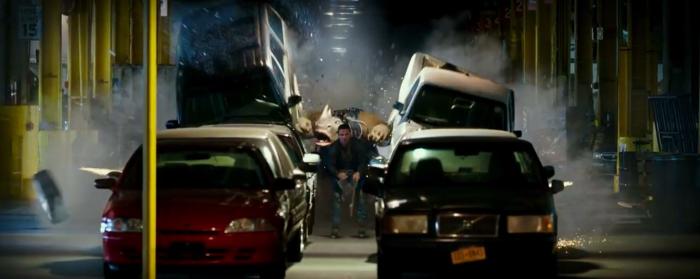 استیون فارلی در صحنه فیلم سینمایی لاک پشت های نینجای نوجوان جهش  یافته: خارج از سایه به همراه استفن امل