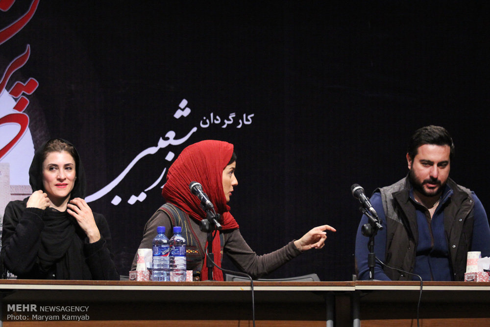ویشکا آسایش در نشست خبری سریال تلویزیونی پرده‌نشین به همراه محسن کیایی