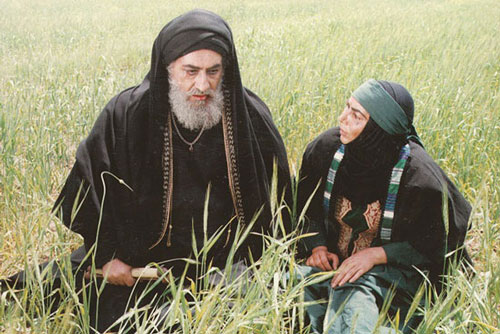 داریوش ارجمند در صحنه سریال تلویزیونی امام علی (ع) به همراه پروانه معصومی