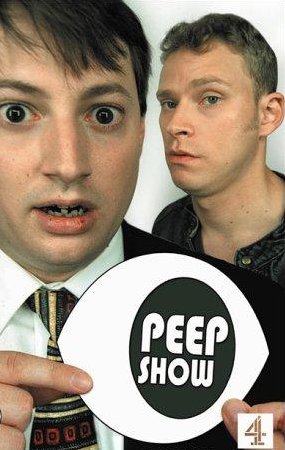 David Mitchell در صحنه سریال تلویزیونی Peep Show به همراه Robert Webb