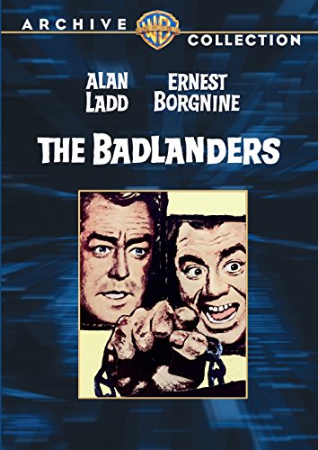 ارنست بورگناین در صحنه فیلم سینمایی The Badlanders به همراه Alan Ladd