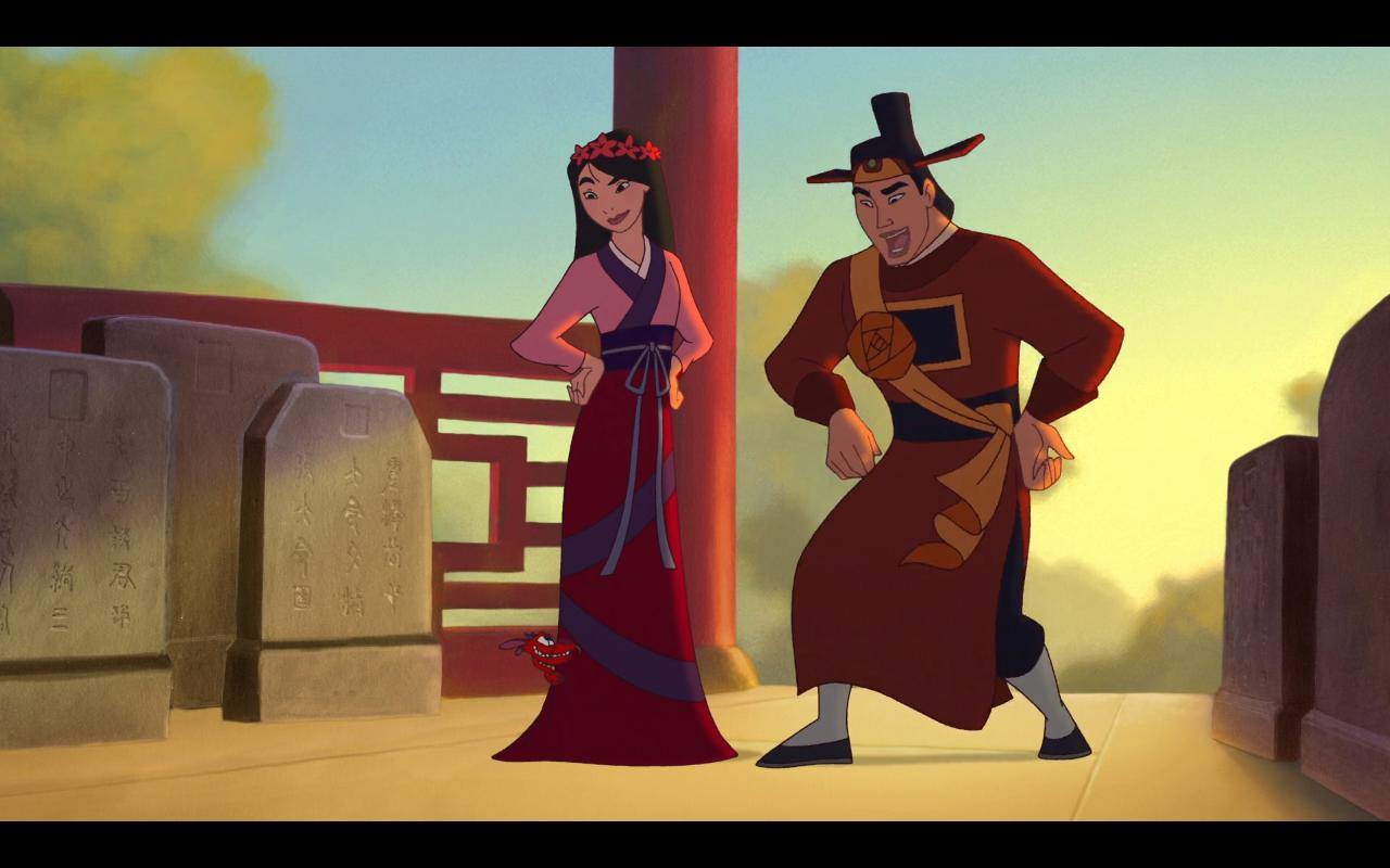 Ming-Na Wen در صحنه فیلم سینمایی Mulan II به همراه بی دی ونگ و Mark Moseley