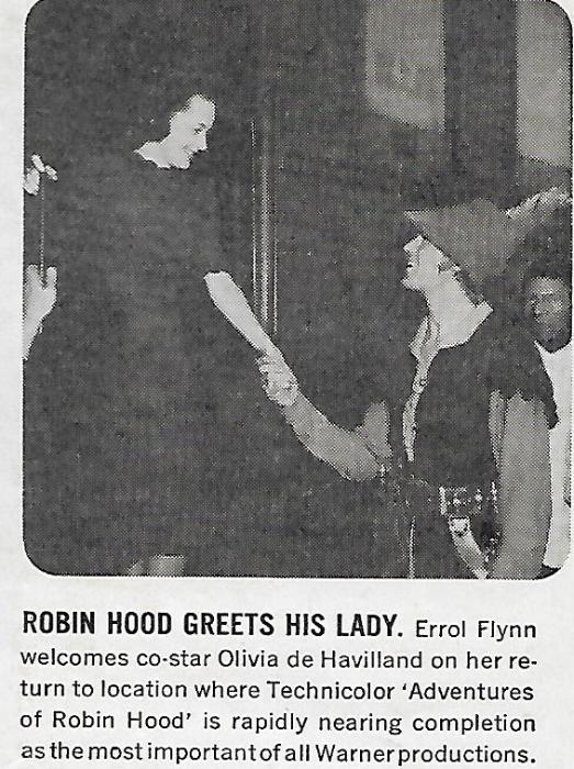 Olivia de Havilland در صحنه فیلم سینمایی ماجراهای رابین هود به همراه Errol Flynn