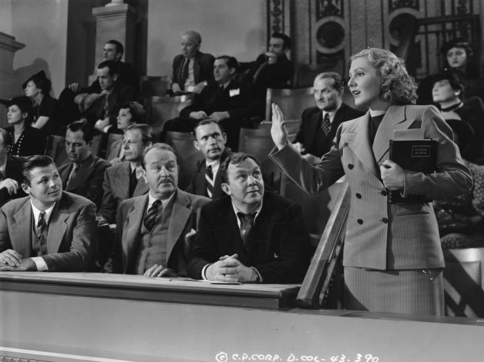 Jack Carson در صحنه فیلم سینمایی آقای اسمیت به واشنگتن می رود به همراه Jean Arthur و توماس میچل
