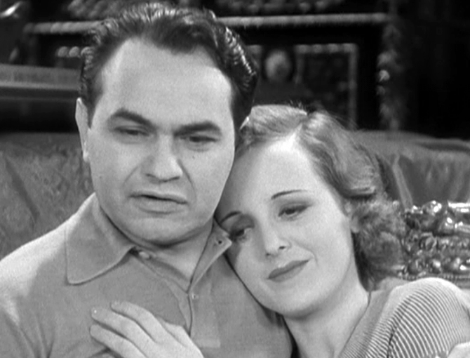 Edward G. Robinson در صحنه فیلم سینمایی The Little Giant به همراه Mary Astor