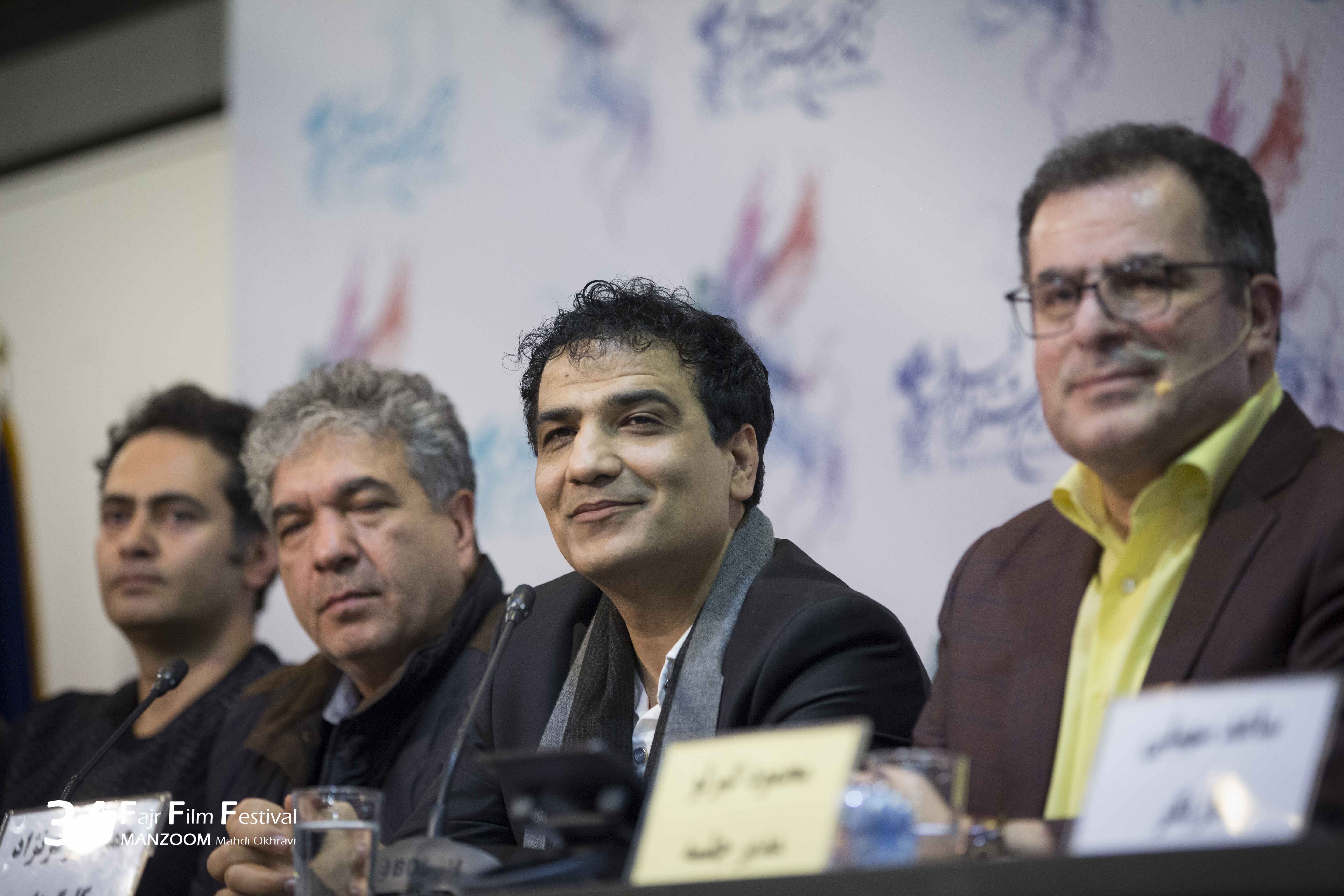 علیرضا جلالی در نشست خبری فیلم تلویزیونی ماهورا به همراه حمید زرگرنژاد، مرتضی غفوری و محمود گبرلو
