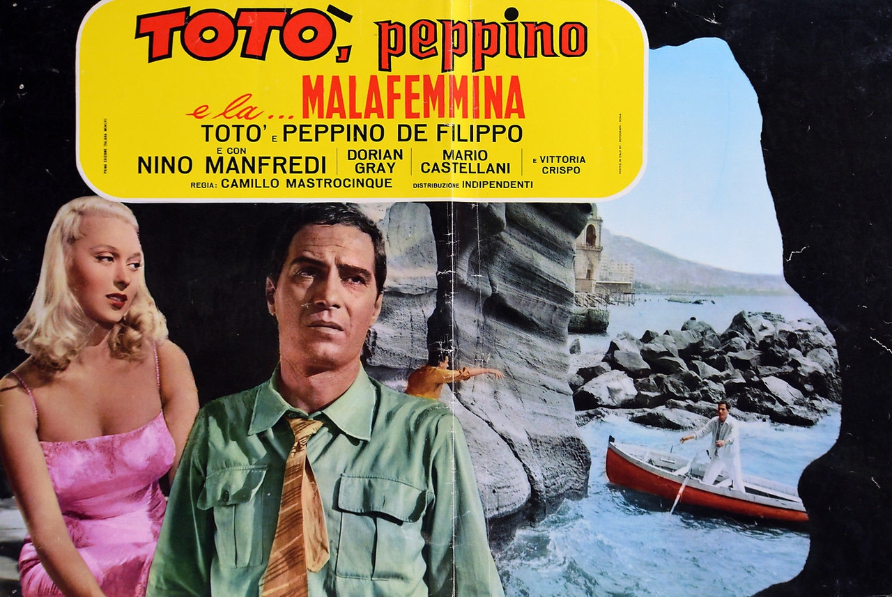 Dorian Gray در صحنه فیلم سینمایی Toto, Peppino, and the Hussy به همراه Nino Manfredi