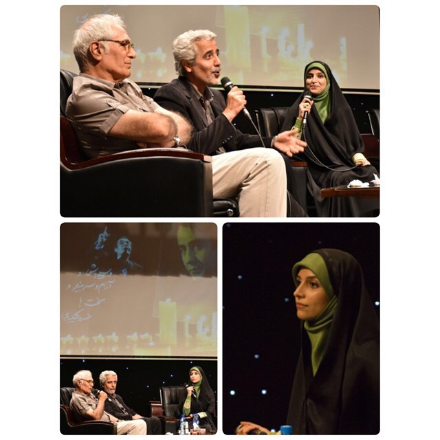 تصویری از مژده لواسانی، مجری سینما و تلویزیون در حال بازیگری سر صحنه یکی از آثارش