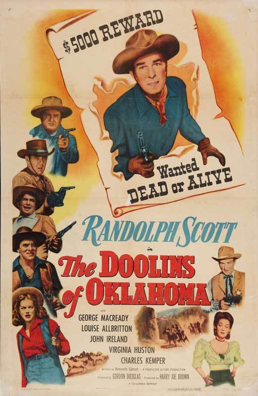 Charles Kemper در صحنه فیلم سینمایی The Doolins of Oklahoma به همراه Dona Drake، Randolph Scott، Noah Beery Jr.، George Macready، Louise Allbritton، Virginia Huston و جان آیرلند