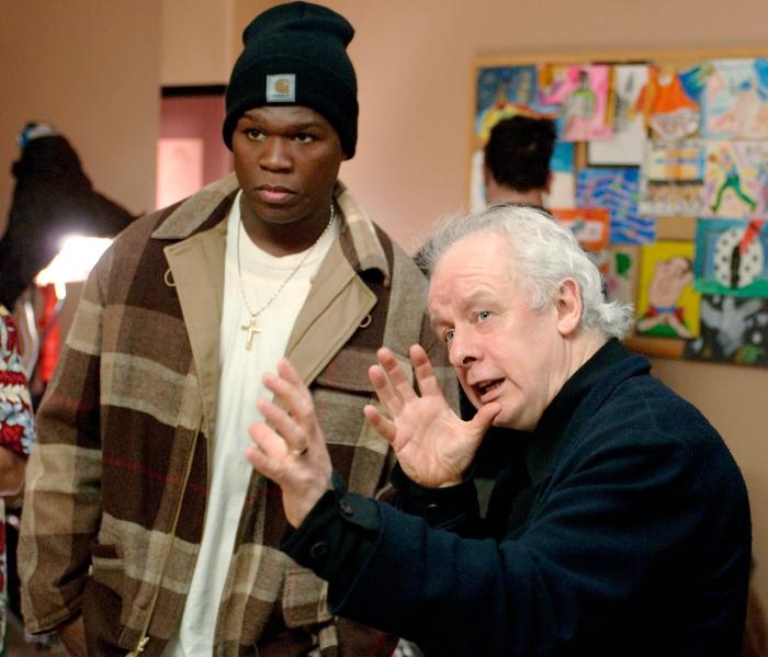 Jim Sheridan در صحنه فیلم سینمایی Get Rich or Die Tryin' به همراه 50 Cent