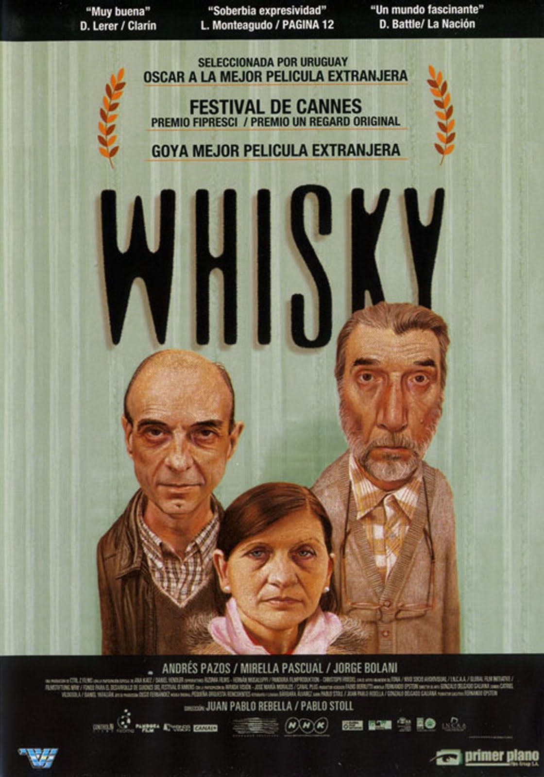 Mirella Pascual در صحنه فیلم سینمایی Whisky به همراه Andrés Pazos و Jorge Bolani