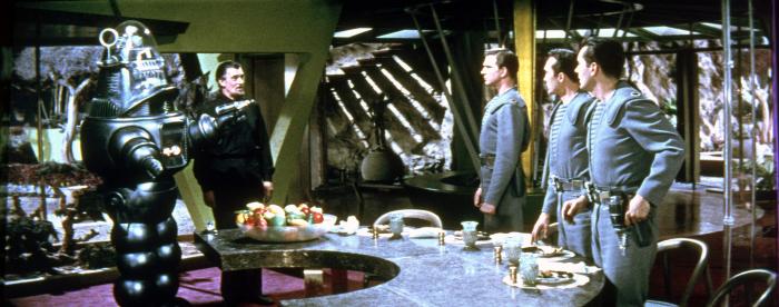 والتر پیجن در صحنه فیلم سینمایی سیاره ممنوعه به همراه Jack Kelly، Warren Stevens و لسلی نیلسن